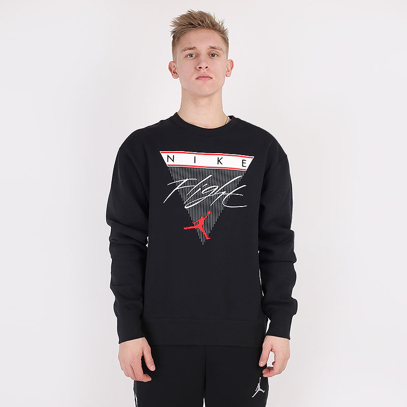 мужская черная толстовка Jordan Flight Graphic Fleece Crew Sweatshirt CZ8264-010 - цена, описание, фото 3